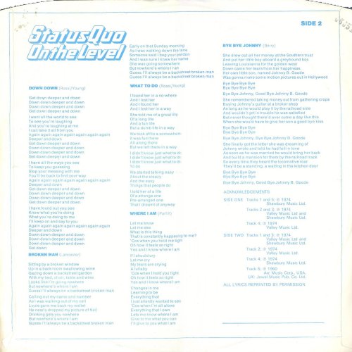 ON THE LEVEL Inner Sleeve Side B