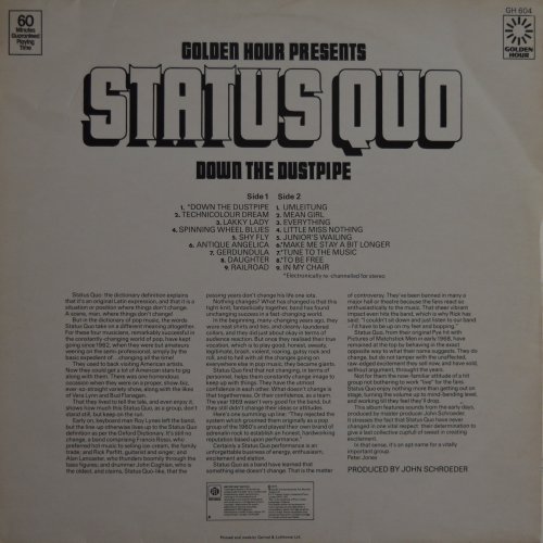 GOLDEN HOUR PRESENTS DOWN THE DUSTPIPE Standard Sleeve Rear