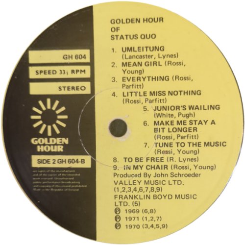 GOLDEN HOUR PRESENTS DOWN THE DUSTPIPE Label Side B