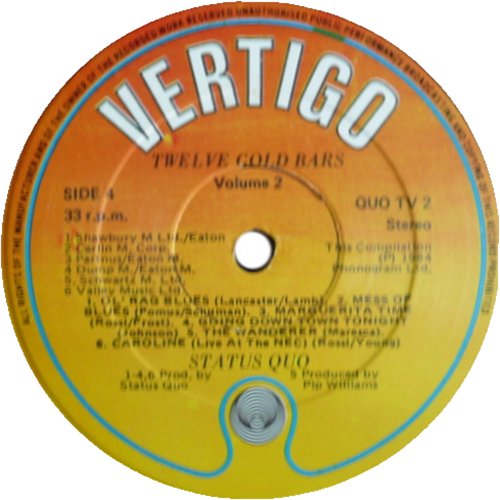 12 GOLD BARS VOLUME TWO (AND ONE) Label - Disc 2 Side B
