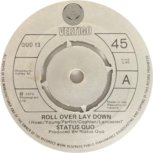 ROLL OVER LAY DOWN (LIVE) Push-out Centre Side A