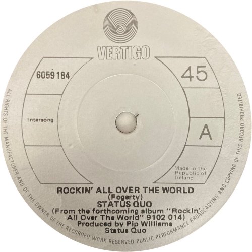 ROCKIN' ALL OVER THE WORLD Label Side A