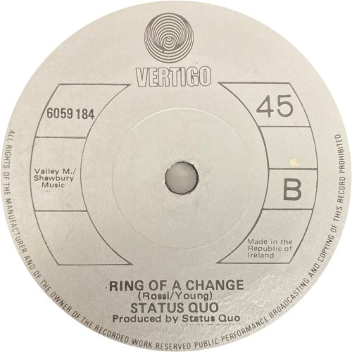 ROCKIN' ALL OVER THE WORLD Label Side B