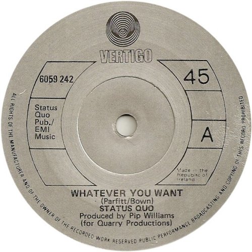 WHATEVER YOU WANT Label - Solid centre Side A