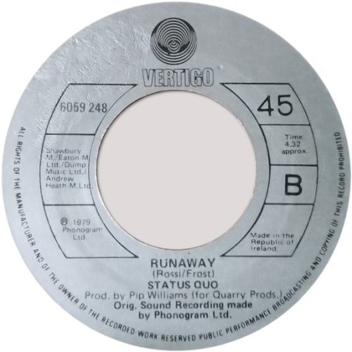 LIVING ON AN ISLAND Label - Large centre Side B