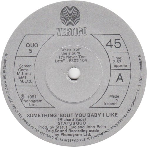 SOMETHING 'BOUT YOU BABY I LIKE Label - Solid centre Side A