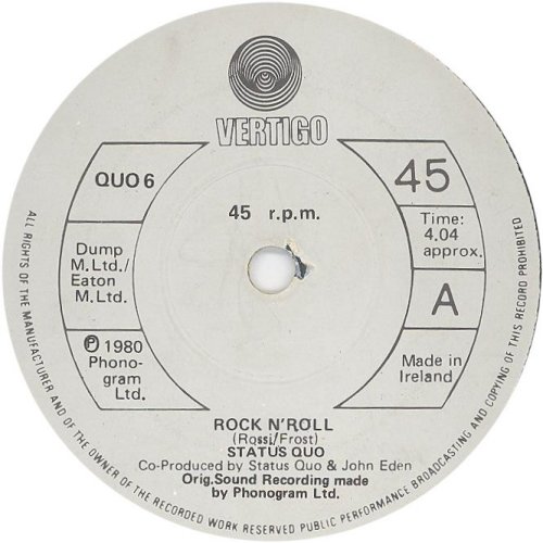ROCK 'N' ROLL Label - Solid centre Side A