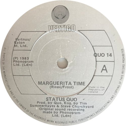 MARGUERITA TIME Label - Solid centre Side A
