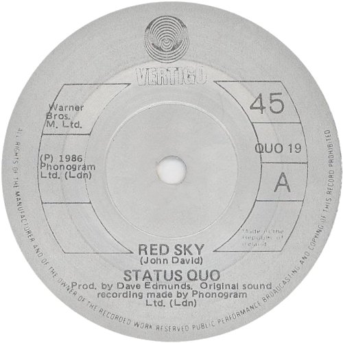 RED SKY Label - Solid centre Side A