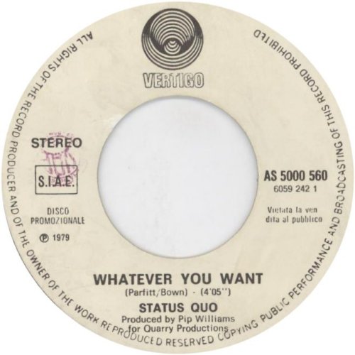 WHATEVER YOU WANT (JUKEBOX) Label Side A
