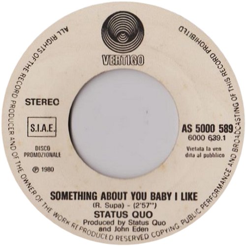 SOMETHING ABOUT YOU BABY I LIKE (JUKEBOX) Label Side A