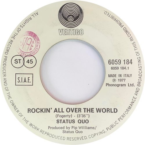 ROCKIN' ALL OVER THE WORLD Label Side A