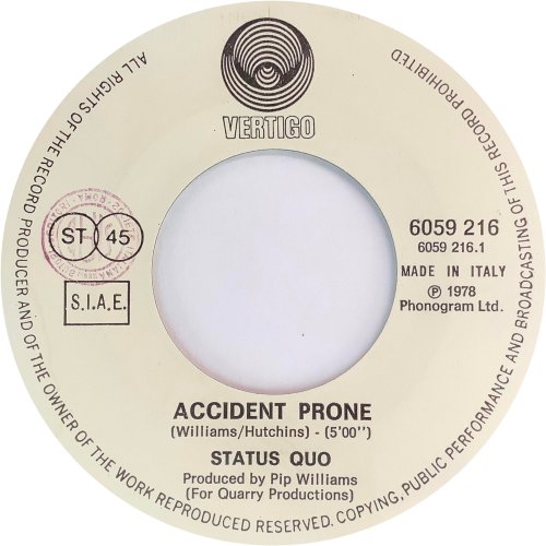 ACCIDENT PRONE Label Side A