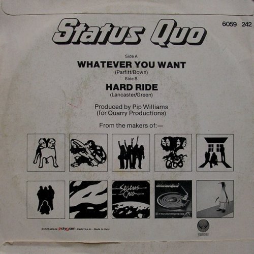 WHATEVER YOU WANT Picture Sleeve Rear