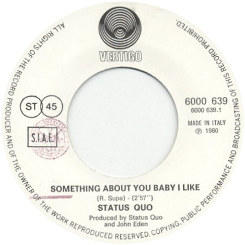 SOMETHING ABOUT YOU BABY I LIKE Label Side A