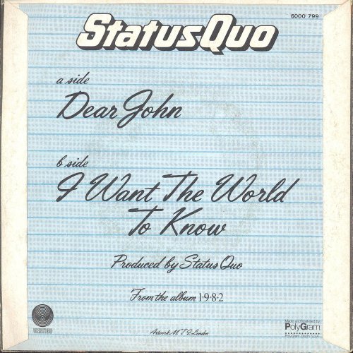 DEAR JOHN Picture Sleeve Rear