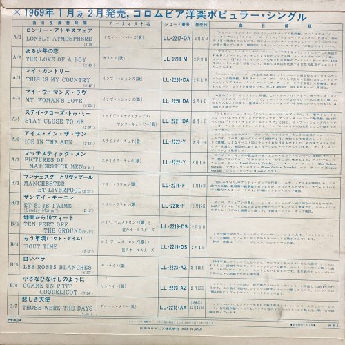 COLUMBIA POPULAR WESTERN MUSIC Sleeve Rear