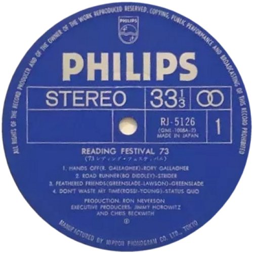 LIVE AT READING FESTIVAL Label Side A