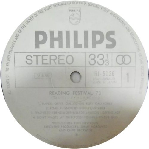 LIVE AT READING FESTIVAL Promo Label Side A