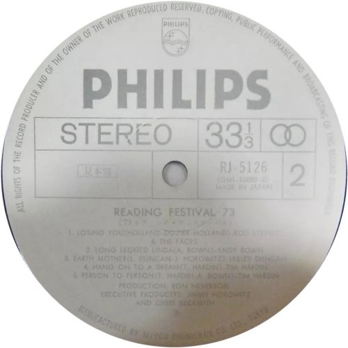 LIVE AT READING FESTIVAL Promo Label Side B