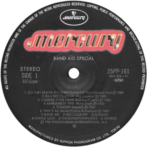 BAND AID SPECIAL Standard Label Side A