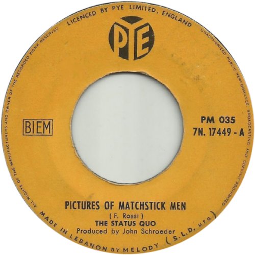 PICTURES OF MATCHSTICK MEN Standard Yellow Label Side A