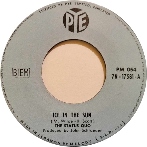 ICE IN THE SUN Lebanon Label Label