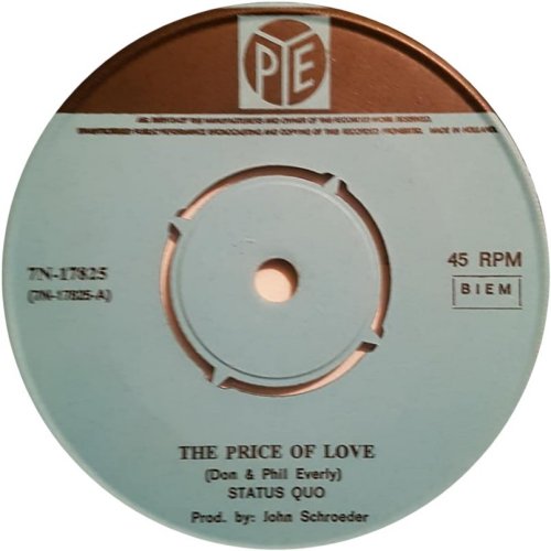 THE PRICE OF LOVE Label Side A