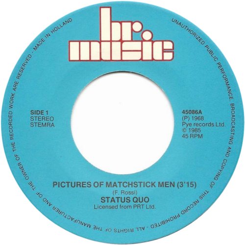 PICTURES OF MATCHSTICK MEN (REISSUE) Label Side A