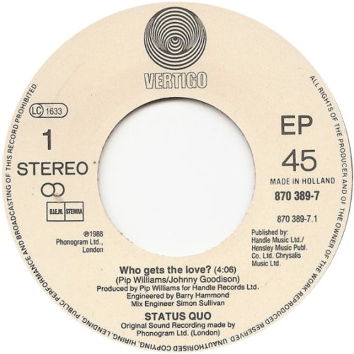 WHO GETS THE LOVE? Label Side A