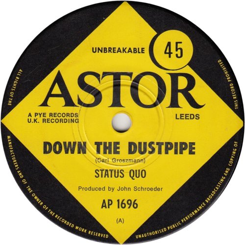 DOWN THE DUSTPIPE Label v2 Side A