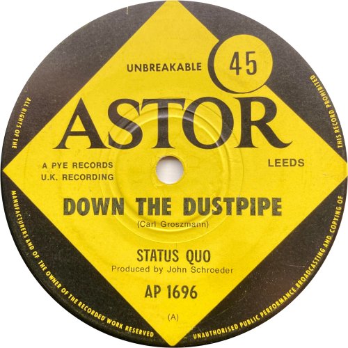 DOWN THE DUSTPIPE Label v3 Side A