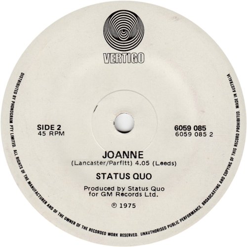 CAROLINE (REISSUE) Label Side B