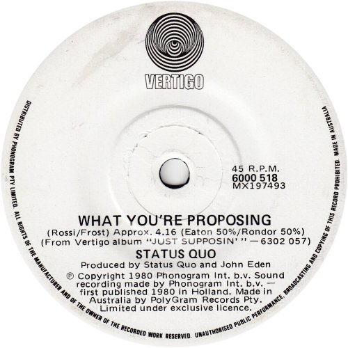 WHAT YOU'RE PROPOSING Label 3 Side A