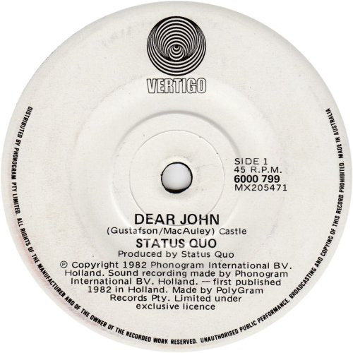 DEAR JOHN Label Side A