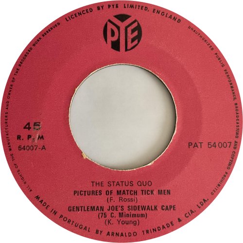 PICTURES OF MATCHSTICK MEN Label Side A