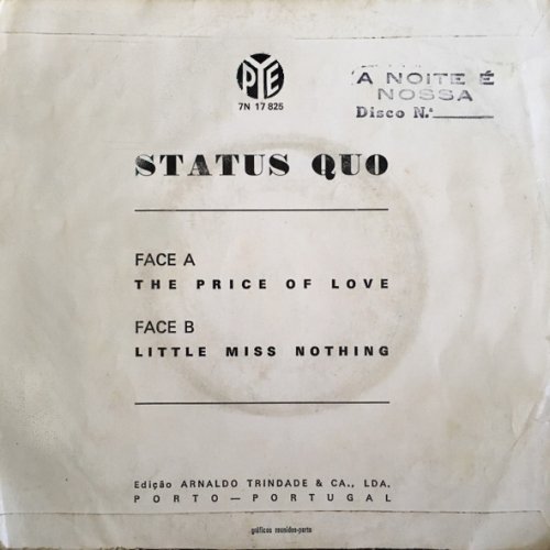 THE PRICE OF LOVE Picture Sleeve Rear