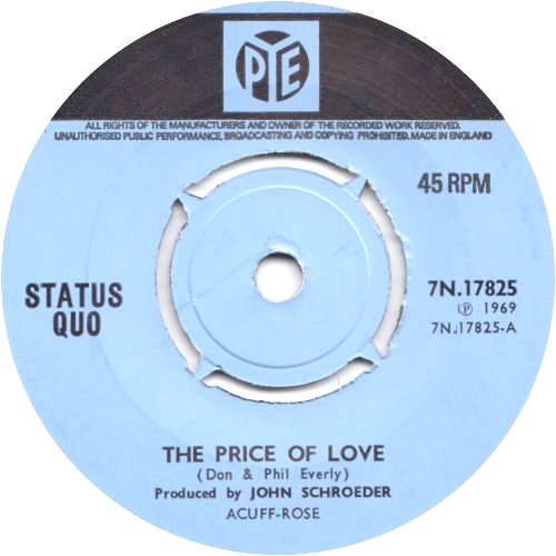 THE PRICE OF LOVE Label Side A