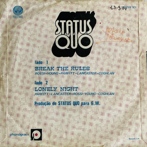 BREAK THE RULES Picture Sleeve Rear