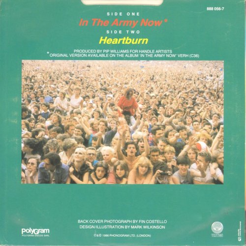 IN THE ARMY NOW Picture Sleeve Rear