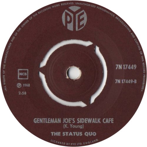 PICTURES OF MATCHSTICK MEN Label (Scandinavia) Side B