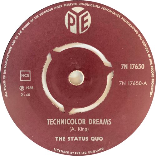 TECHNICOLOR DREAMS Label Side A