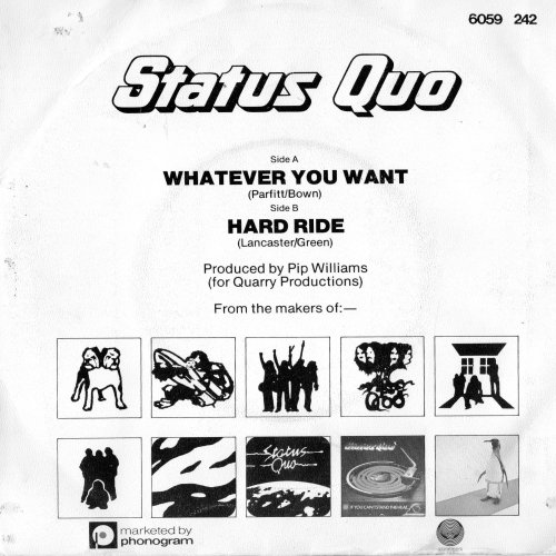 WHATEVER YOU WANT Picture Sleeve Rear