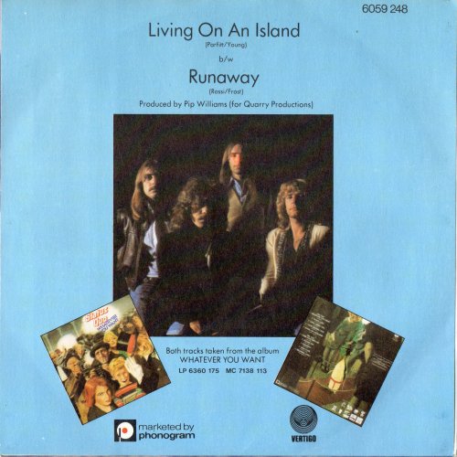 LIVING ON AN ISLAND Picture Sleeve Rear