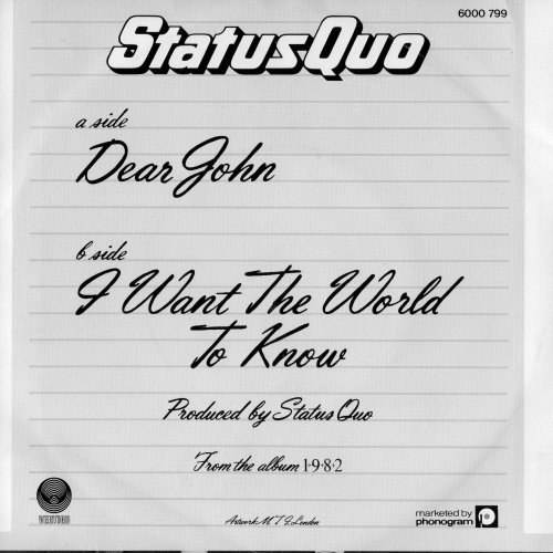 DEAR JOHN Picture Sleeve Rear