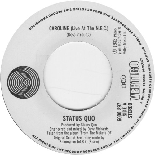 CAROLINE (LIVE) Label Side A