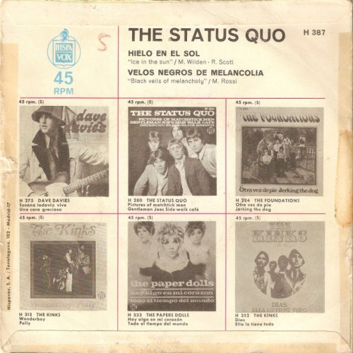 ICE IN THE SUN Picture Sleeve Rear