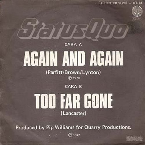 AGAIN AND AGAIN Picture Sleeve Rear