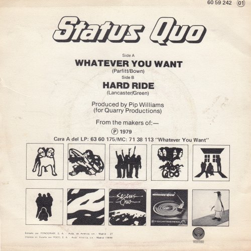 WHATEVER YOU WANT Picture Sleeve Rear