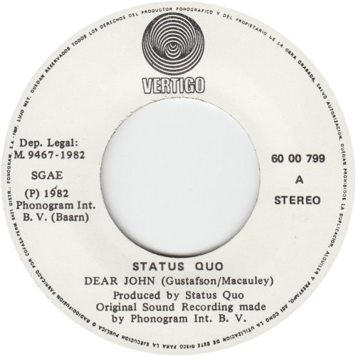 DEAR JOHN Label Side A